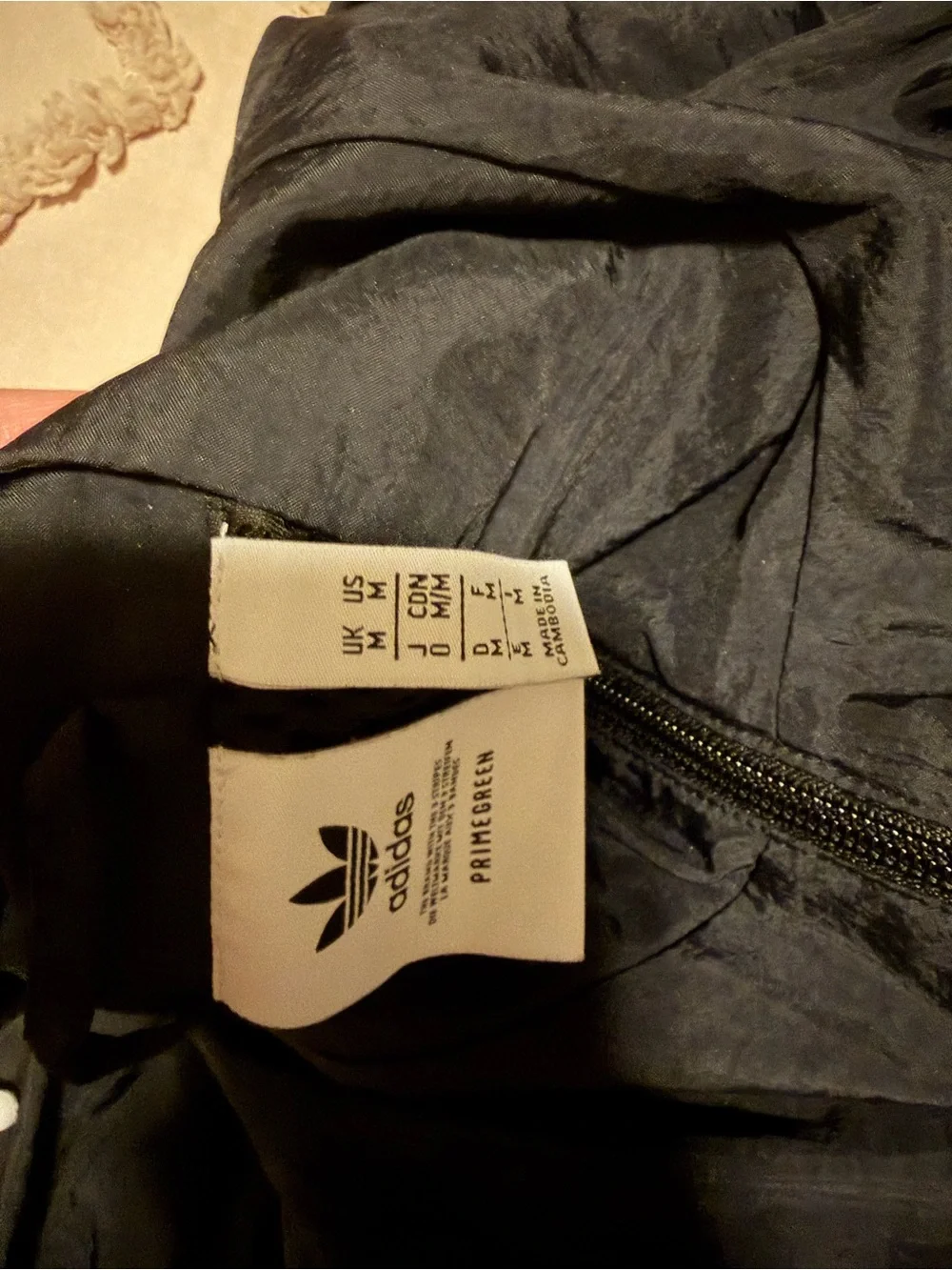 adidas Black Windbreaker Jacket with Multicolor Trefoil Accents